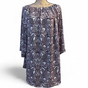 DR2 by Daniel Raine.  Flowy Paisley Print Bohemian top. EC. Size 1X